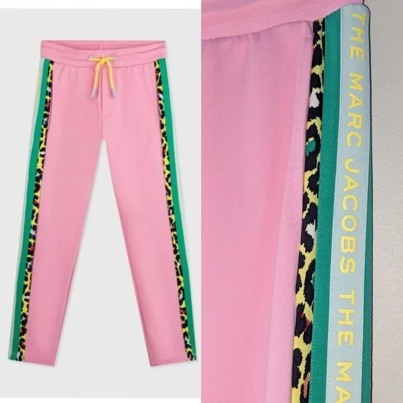 Marc Jacobs Pink Track Pants with Leopard Stripe - Picture 1 of 9